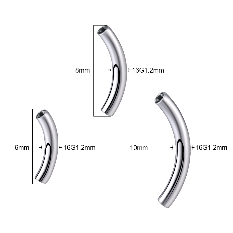 10Pcs/set G23 Titanium Interna - огляд і ціна Eyebrow Curved Barbell