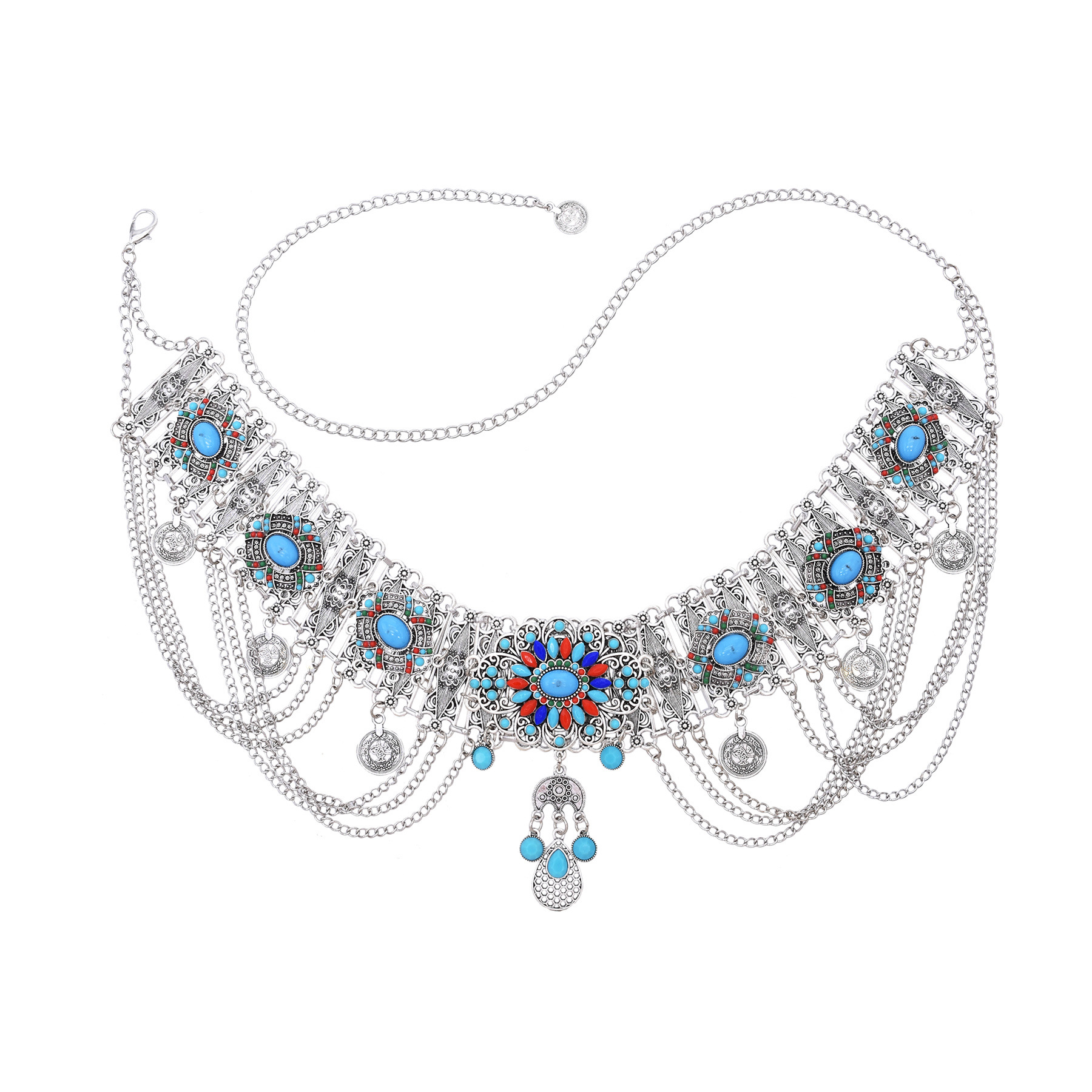 Black Blue Acrylic Beads Flowe - огляд і ціна Body Jewelry Indian