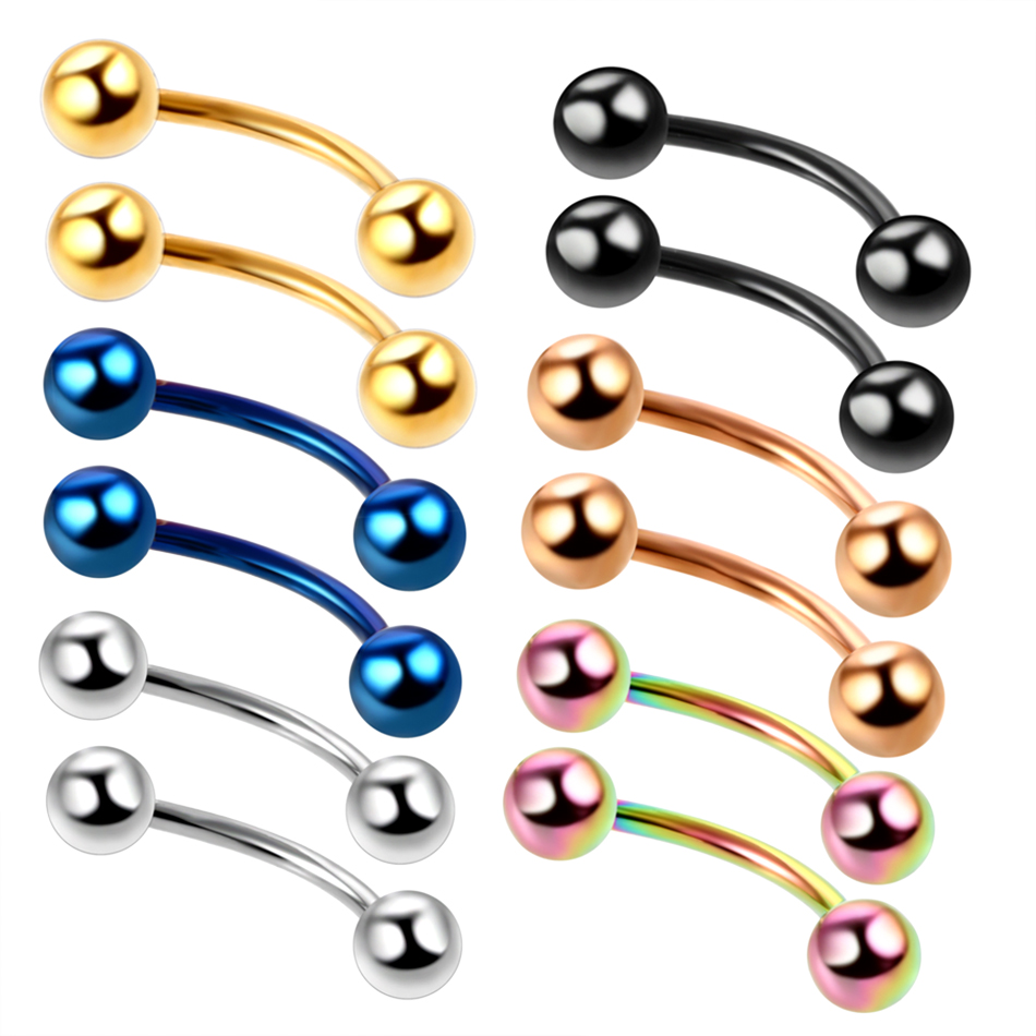 Lot of 2pcs Titanium Anodized  - огляд і ціна Eyebrow Curved Barbell