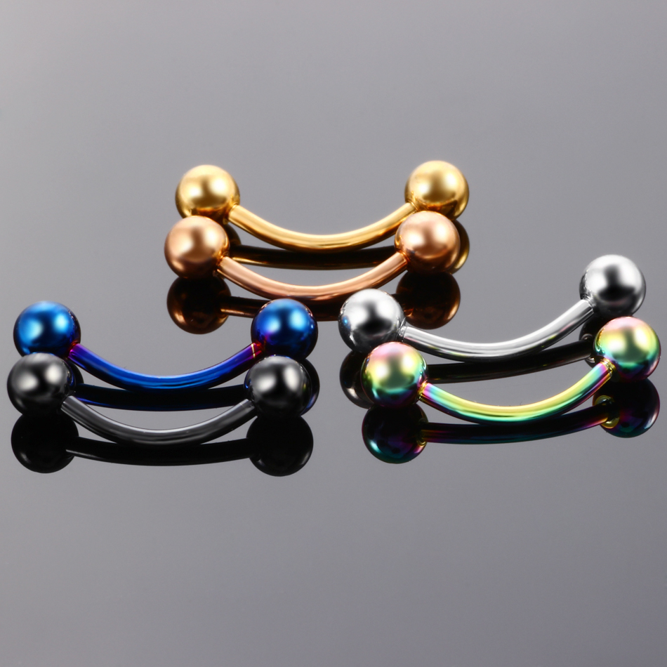 Lot of 2pcs Titanium Anodized  - огляд і ціна Eyebrow Curved Barbell