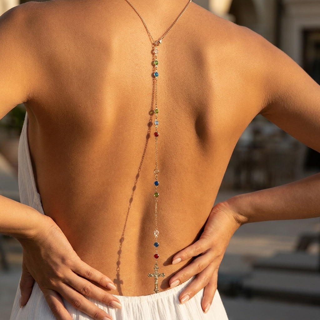 Minimalist Cross Crystal Back  - огляд і ціна Body Jewelry Back