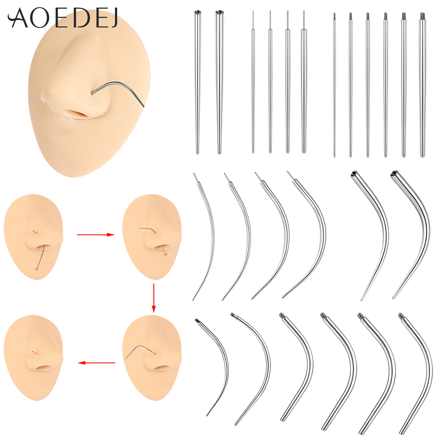 AOEDEJ 1 Piece Stainless Steel - огляд і ціна Nostril Screw Pin