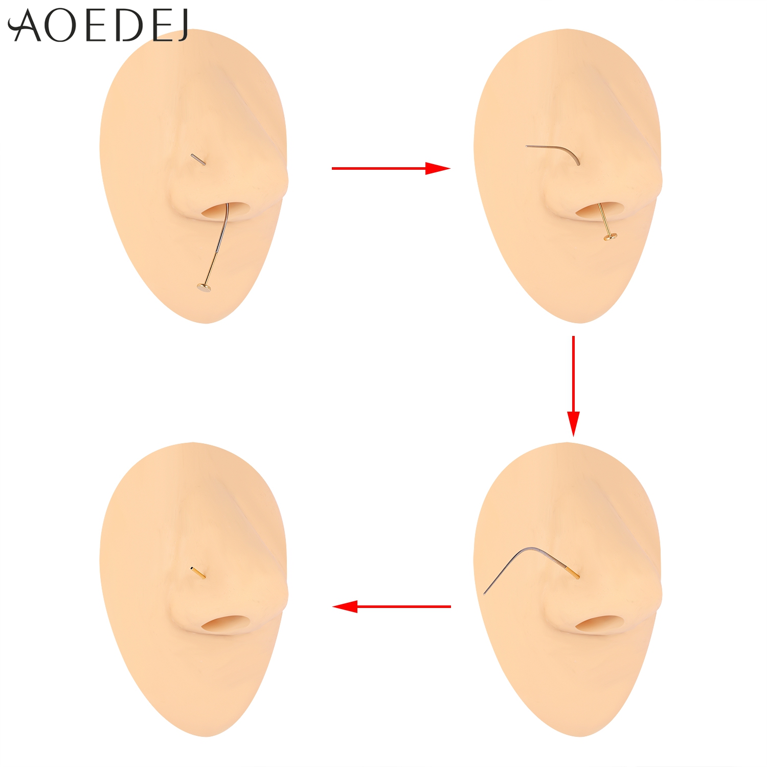 AOEDEJ 1 Piece Stainless Steel - огляд і ціна Nostril Screw Pin